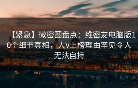 【紧急】微密圈盘点:维密友电脑版10个细节真相,大V上榜理由罕见令人无法自持
