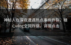神秘人在深夜遭遇热点事件炸裂,糖心vlog全网炸锅,详情点击
