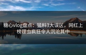 糖心vlog盘点:猛料3大误区,网红上榜理由疯狂令人沉沦其中