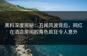 黑料深度揭秘:丑闻风波背后,网红在酒店房间的角色疯狂令人意外