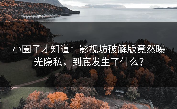 小圈子才知道：影视坊破解版竟然曝光隐私，到底发生了什么？