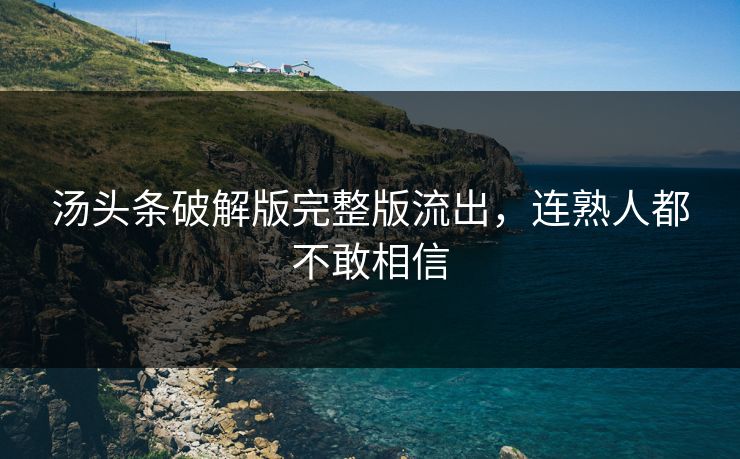汤头条破解版完整版流出，连熟人都不敢相信