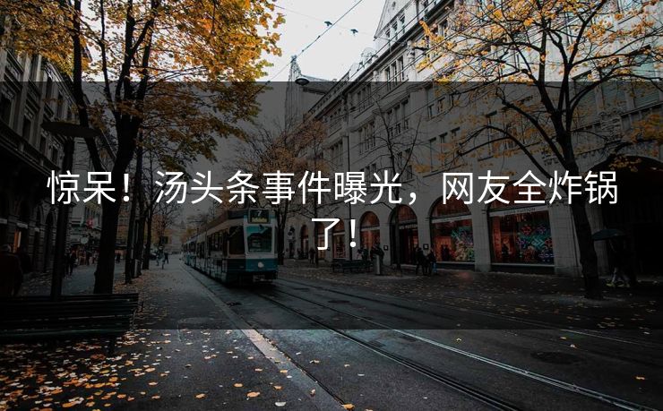 惊呆！汤头条事件曝光，网友全炸锅了！