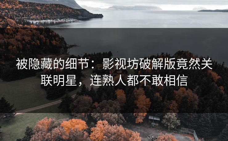 被隐藏的细节：影视坊破解版竟然关联明星，连熟人都不敢相信